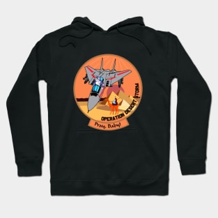 F-14 Tomcat - Operation Desert Storm - Pray, Baby! - Clean Style Hoodie